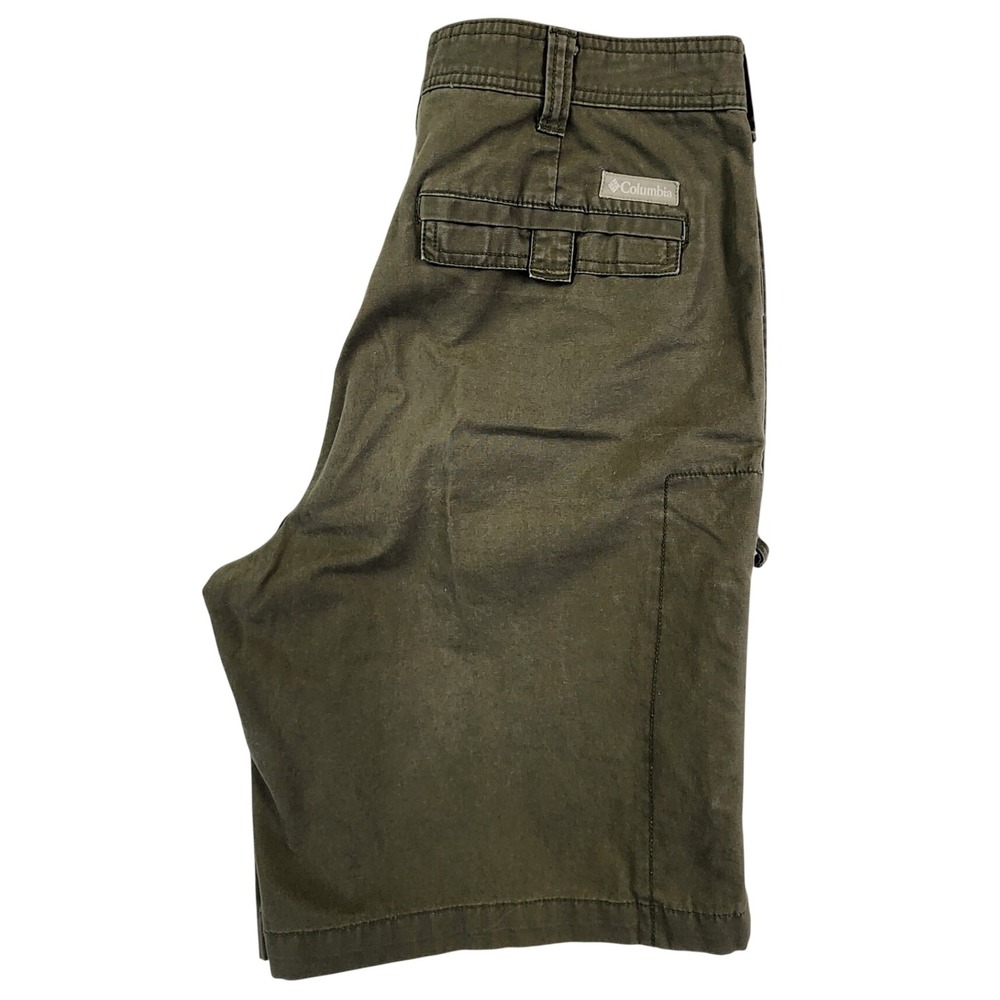 Columbia Green Utility Shorts Mens 34 Gorpcore Hiking Outdoor Camping Rugged